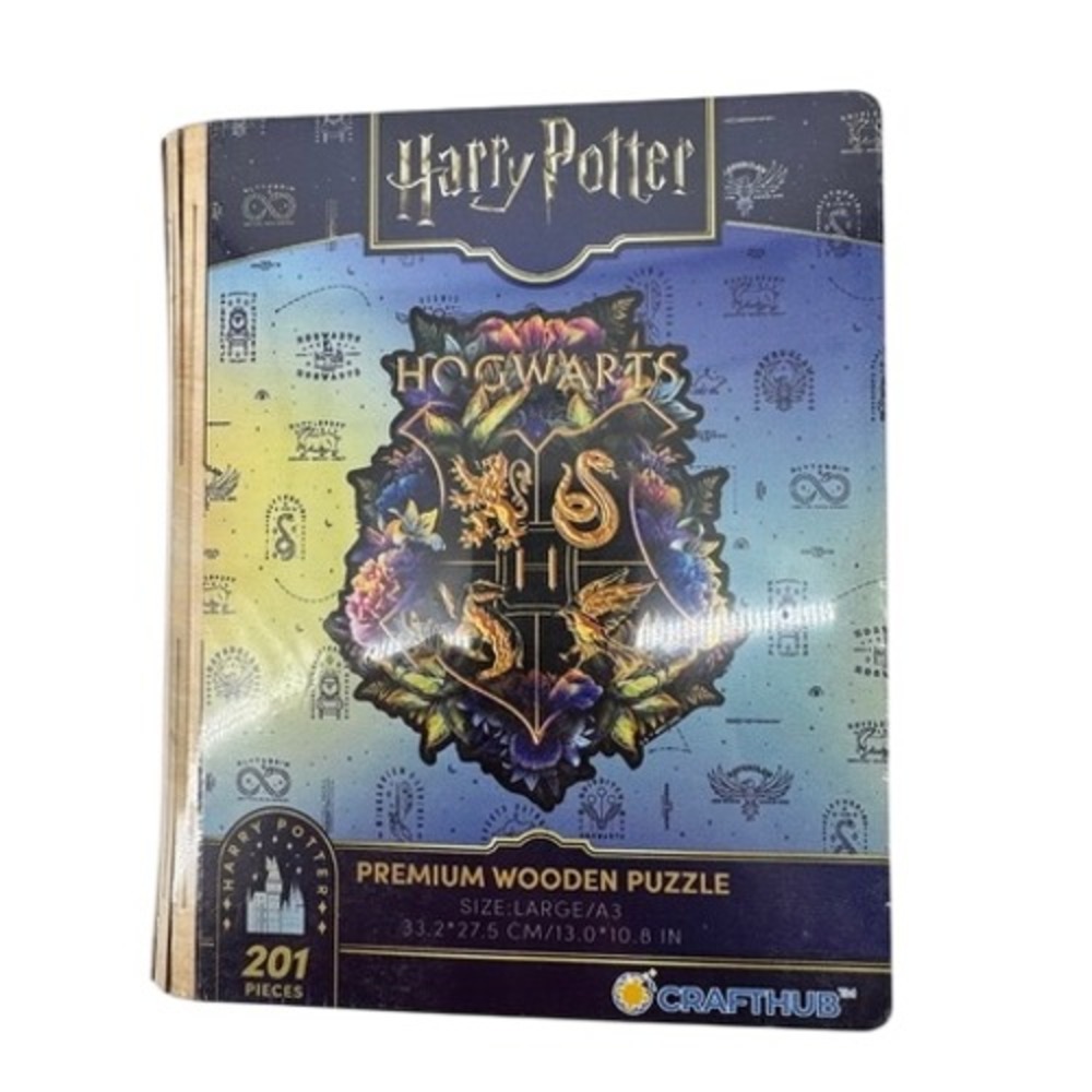 Crafthub Harry Potter Wooden Puzzle Unisex A3 Blue Hogwarts Crest 201pc Jigsaw